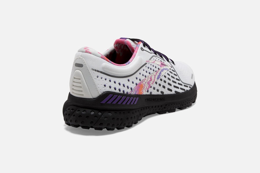 Brooks Adrenaline GTS 21 Road Running Shoes - Mens - White/Black/Purple - FO5947802